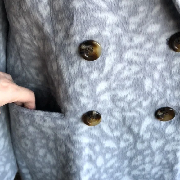 ANN TAYLOR $258 GRAY ANIMAL PRINT CHESTERFIELD COAT - Picture 6 of 15